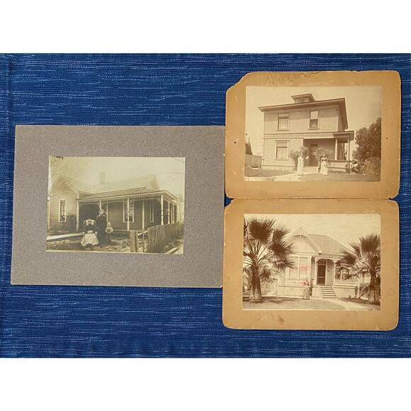Cabinet Card House Lot Woman Pose Antique Snapshot Photo Calhoun Illinois 24B - Picture 1 of 1